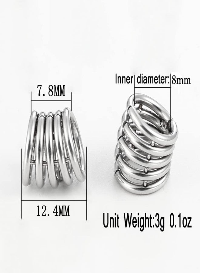 Earblity 10mm Stacker Ring Lobe Clip Ear Gauges Plugs Ear Tunnels Stretcher Earring Studs Clip on Cartilage Body Piercing Jewelry 2PCS Gold Rose Black Silver - Image 4